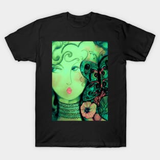 WOODLAND FAIRY ART DECO DOLLY GIRL T-Shirt